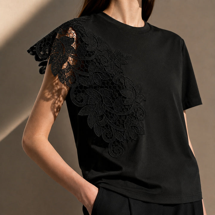 Pizzo Lace Shoulder Tee — ce_studio_01