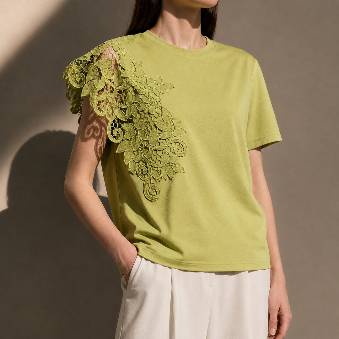 Pizzo Lace Shoulder Tee — ce_studio_01
