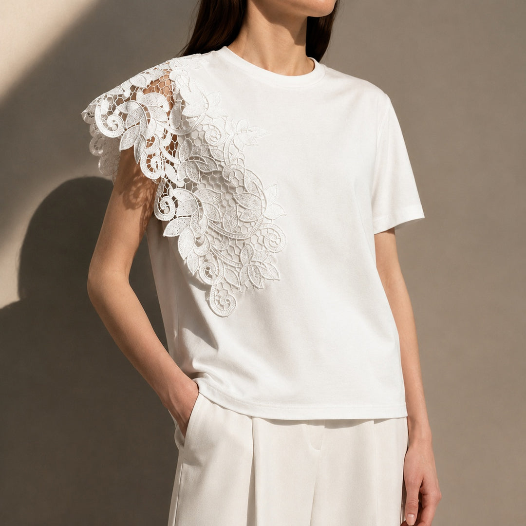 Pizzo Lace Shoulder Tee — ce_studio_01