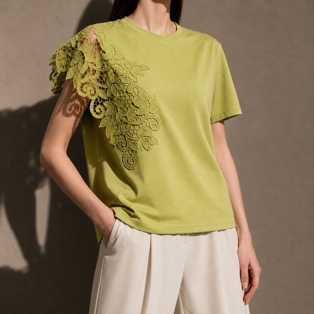 Pizzo Lace Shoulder Tee — ce_studio_01