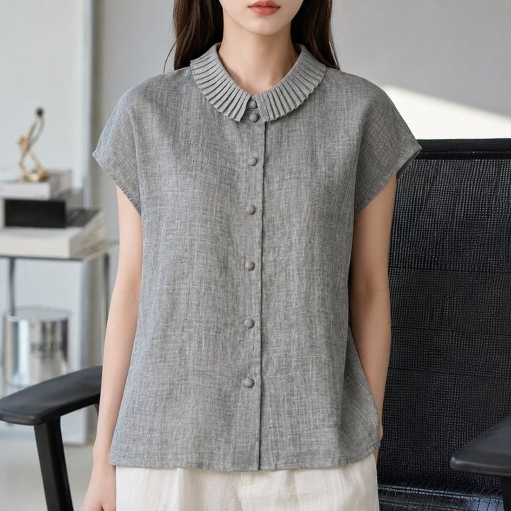 Pleatra Ruffle Collar Blouse — ce_pivot_front_02