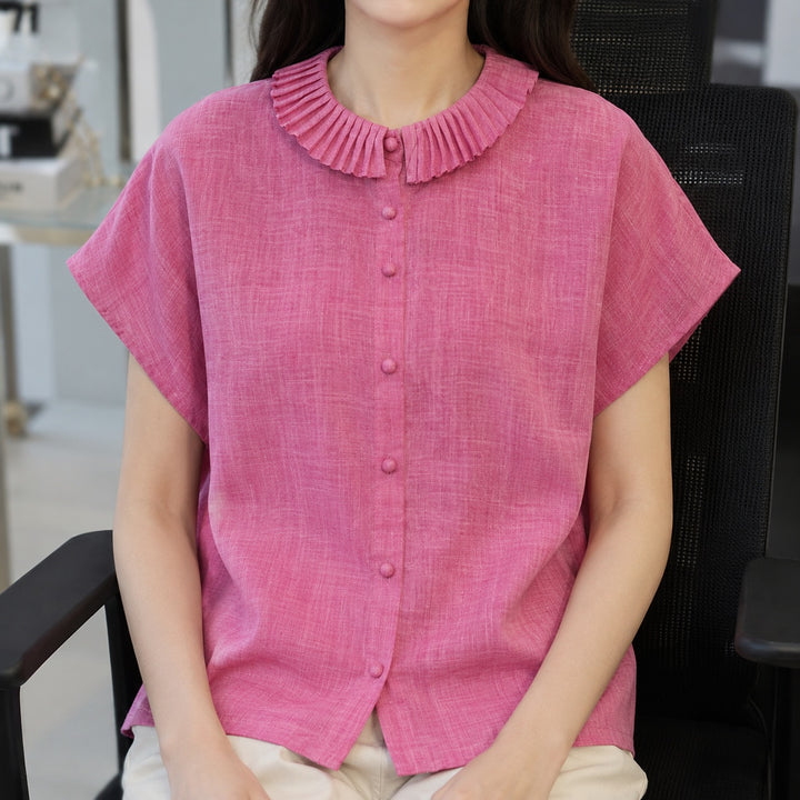 Pleatra Ruffle Collar Blouse — ce_pivot_front_03