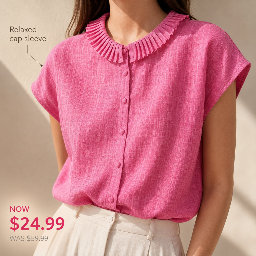 Pleatra Ruffle Collar Blouse — ce_pivot_side_04