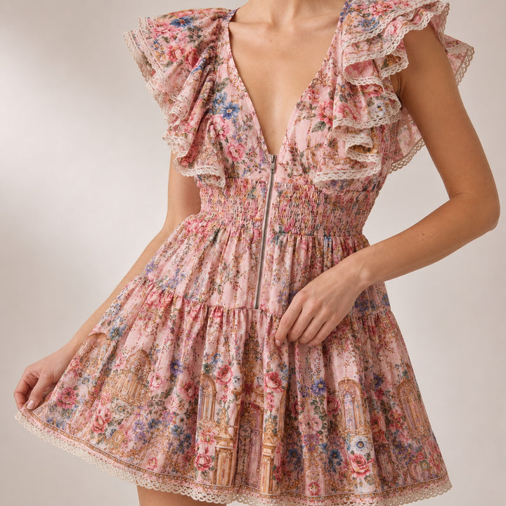 Prataiola Floral Ruffle Mini Dress — ce_studio_01