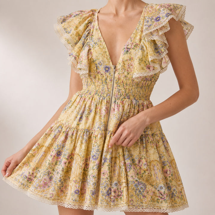 Prataiola Floral Ruffle Mini Dress — ce_studio_01