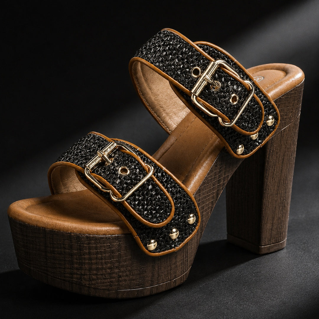 Rafia Buckled Platform Sandals — ce_metastatic_08