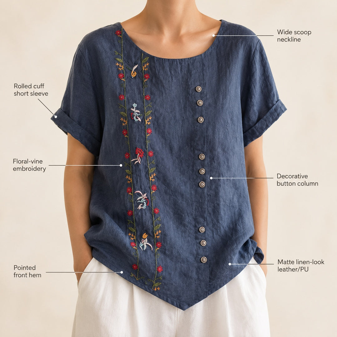 Ricamo Floral-Embroidered Linen Blouse — ce_metastatic_01