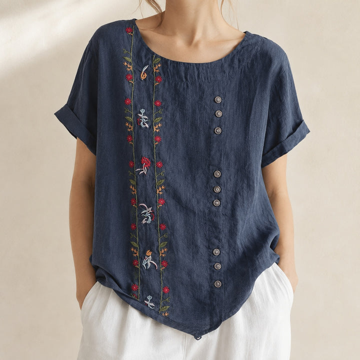 Ricamo Floral-Embroidered Linen Blouse — ce_metastatic_01