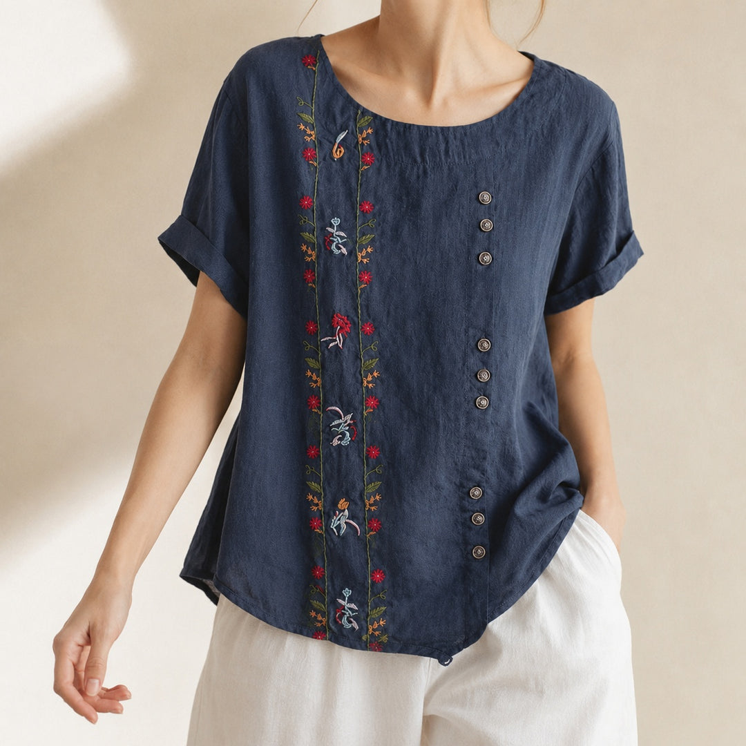 Ricamo Floral-Embroidered Linen Blouse — ce_metastatic_01
