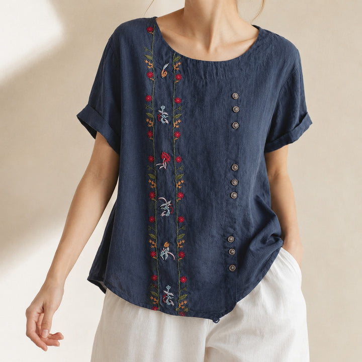 Ricamo Floral-Embroidered Linen Blouse — ce_metastatic_01