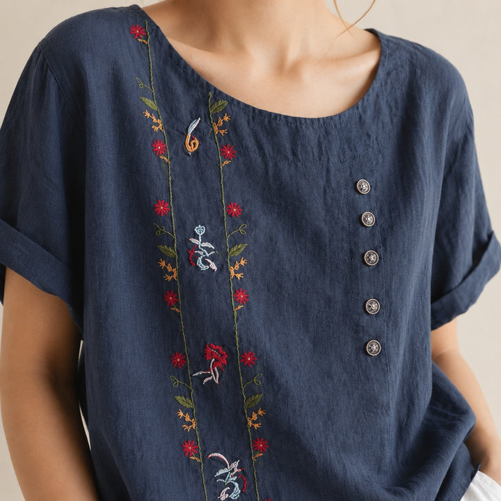 Ricamo Floral-Embroidered Linen Blouse — ce_metastatic_01