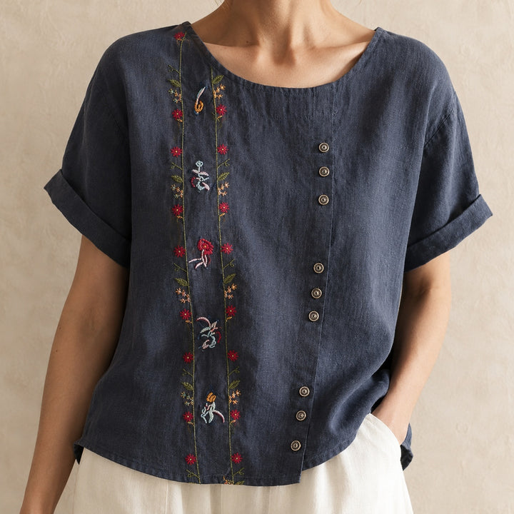 Ricamo Floral-Embroidered Linen Blouse — ce_metastatic_01