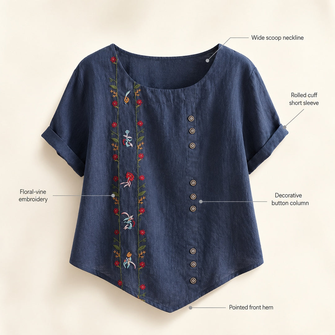 Ricamo Floral-Embroidered Linen Blouse — ce_metastatic_01