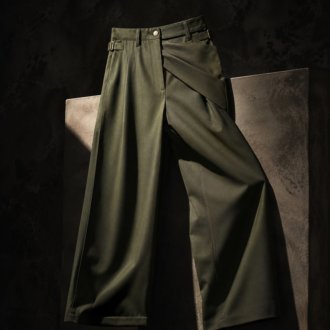 Salerno Wrap-Front Wide-Leg Trousers