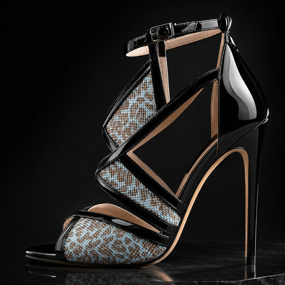 Sciantosa Glitter Cross-Strap Stilettos — ce_metastatic_05