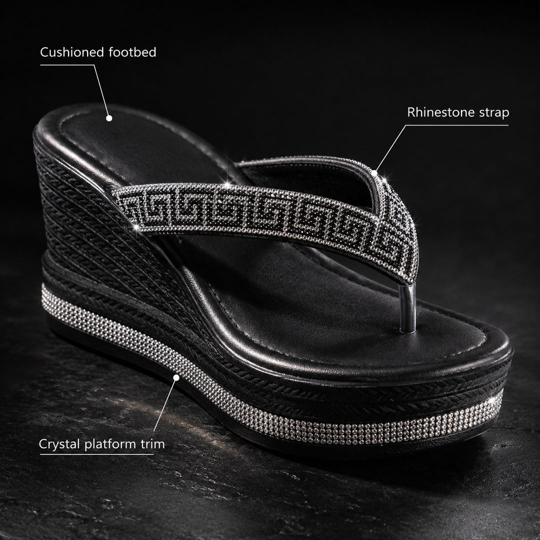 Scintilla Rhinestone Wedge Flip-Flops — ce_metastatic_06