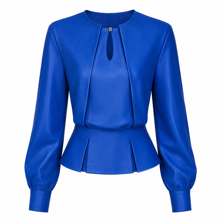 Serafina Keyhole Peplum Blouse — ce_wb_01