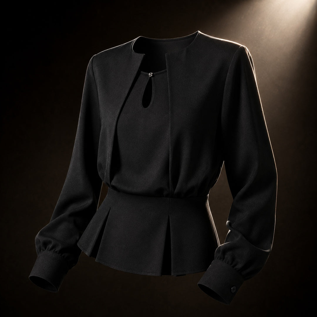 Serafina Keyhole Peplum Blouse — ce_soul_s3_01