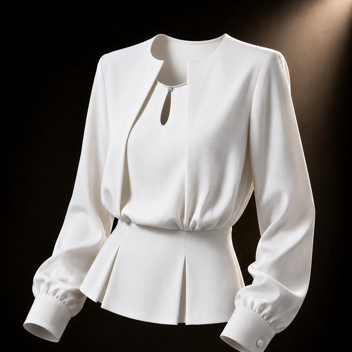 Serafina Keyhole Peplum Blouse — ce_soul_s3_01