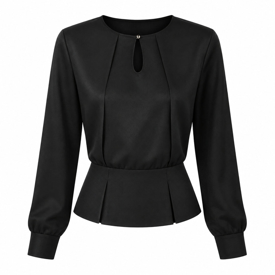 Serafina Keyhole Peplum Blouse — ce_wb_01
