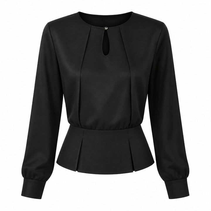Serafina Keyhole Peplum Blouse — ce_wb_01