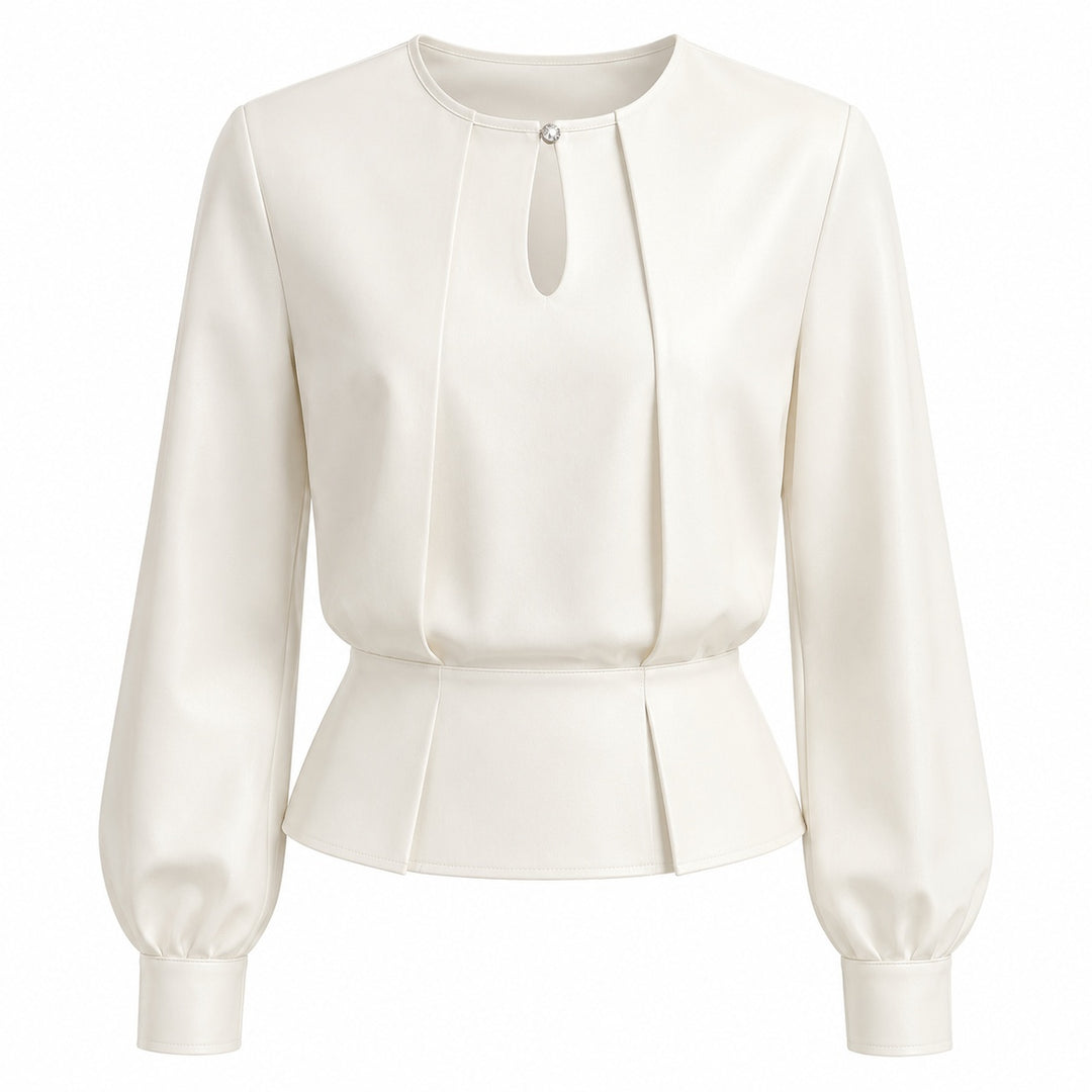Serafina Keyhole Peplum Blouse — ce_wb_01