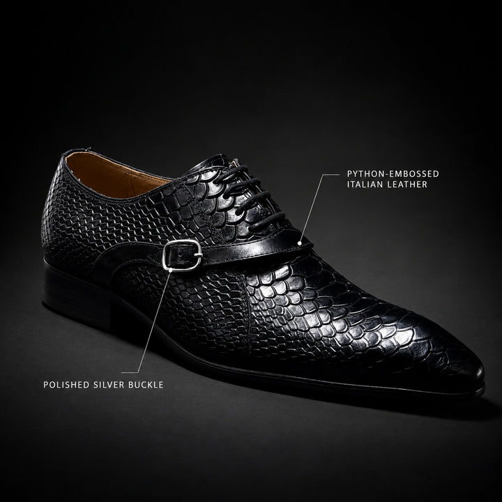 Serpente Python-Embossed Monk Shoes — ce_metastatic_03