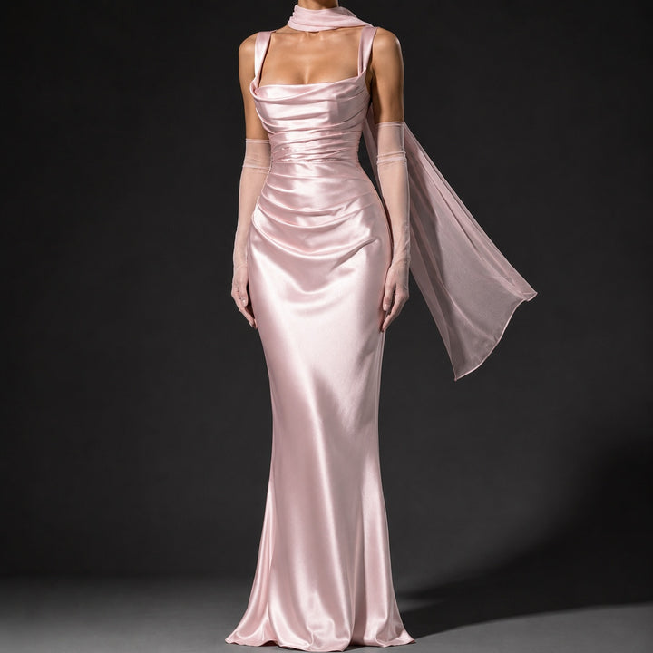Sirena Draped Satin Maxi Dress — ce_studio_01