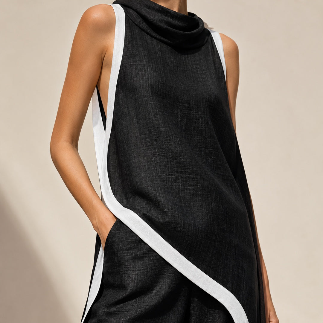 Sirocco Contrast-Trim Sleeveless Set — ce_studio_01