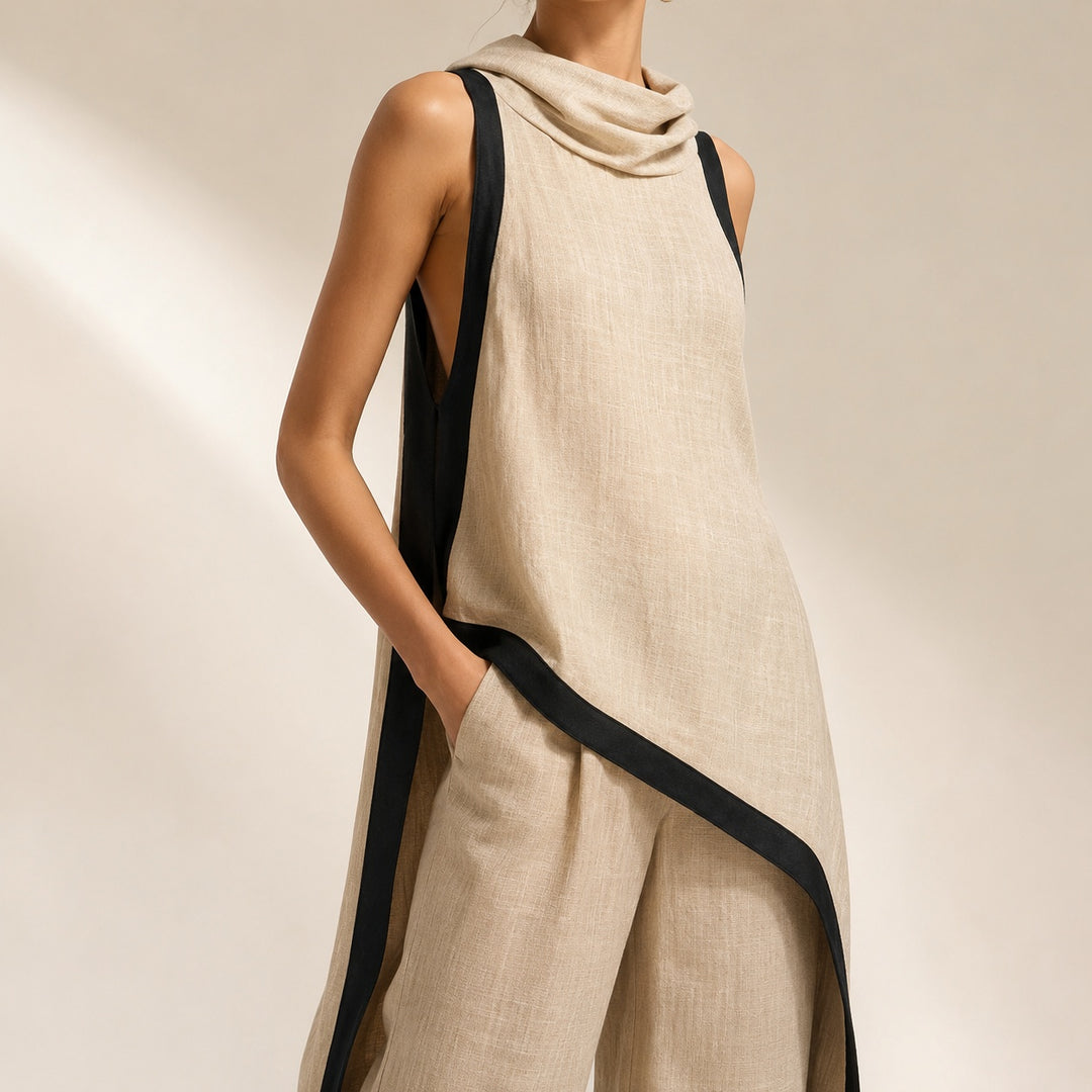 Sirocco Contrast-Trim Sleeveless Set — ce_studio_01