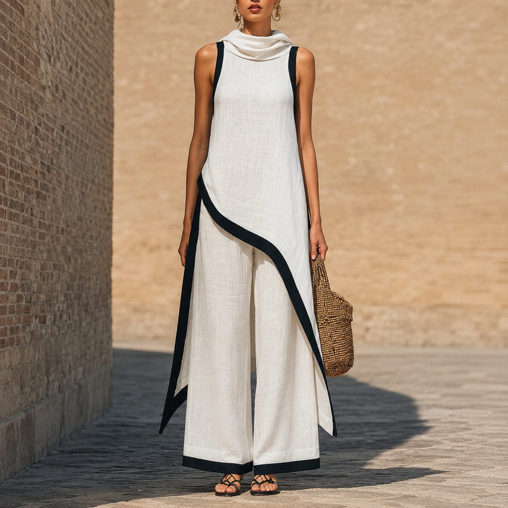 Sirocco Contrast-Trim Sleeveless Set — ce_pivot_front_04