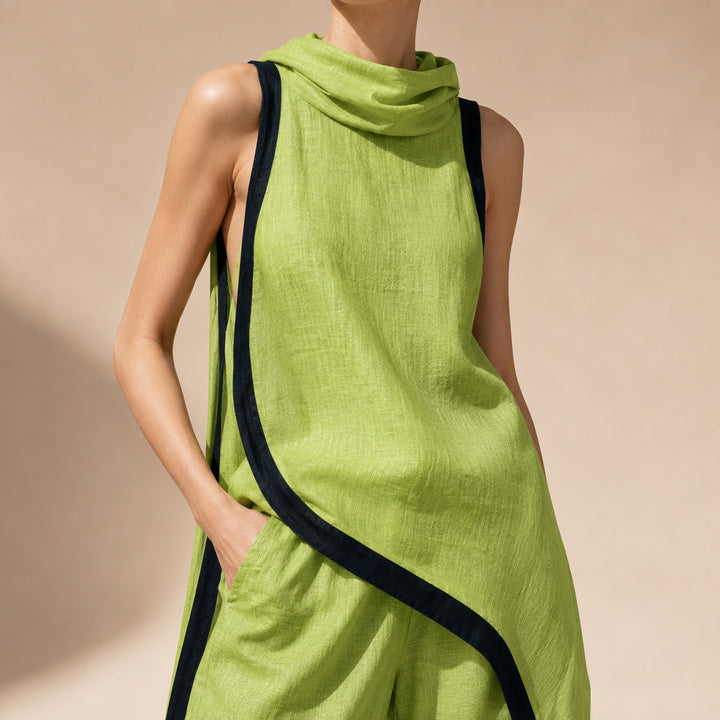 Sirocco Contrast-Trim Sleeveless Set — ce_studio_01