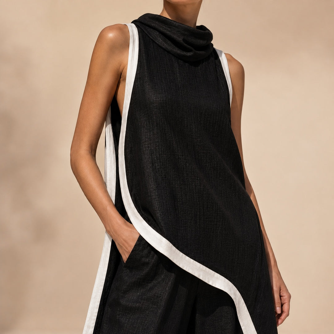 Sirocco Contrast-Trim Sleeveless Set — ce_studio_01