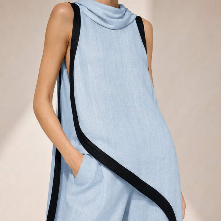 Sirocco Contrast-Trim Sleeveless Set — ce_studio_01