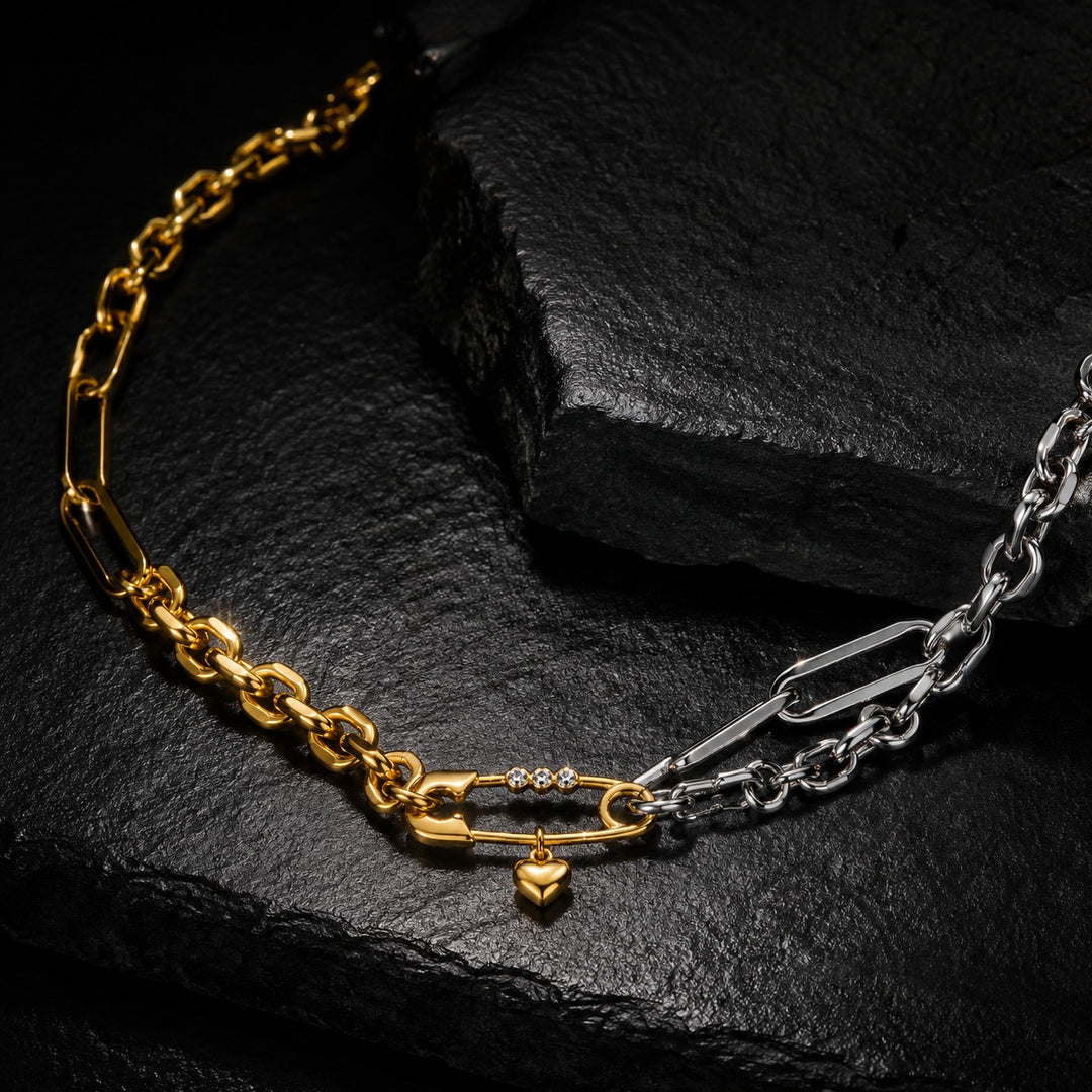 Spilla Safety Pin Two-Tone Necklace — ce_metastatic_01