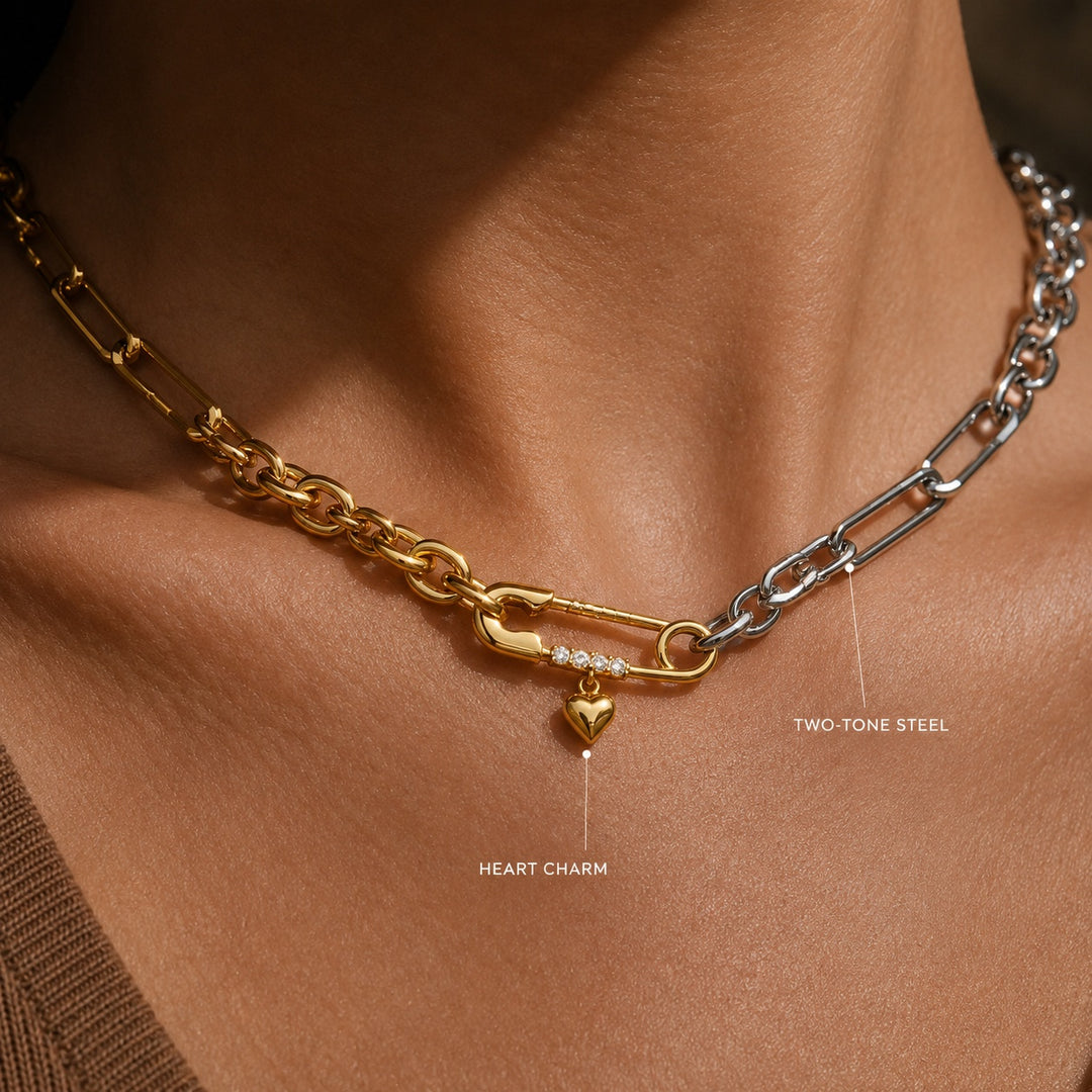 Spilla Safety Pin Two-Tone Necklace — ce_metastatic_02