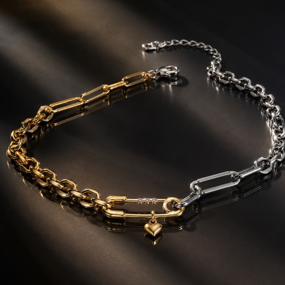 Spilla Safety Pin Two-Tone Necklace — ce_metastatic_03