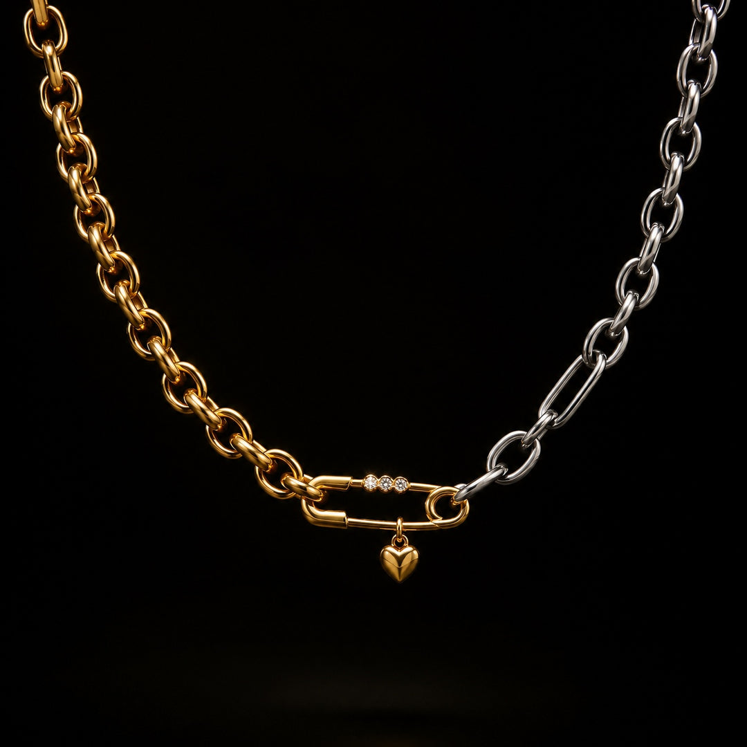 Spilla Safety Pin Two-Tone Necklace — ce_metastatic_04