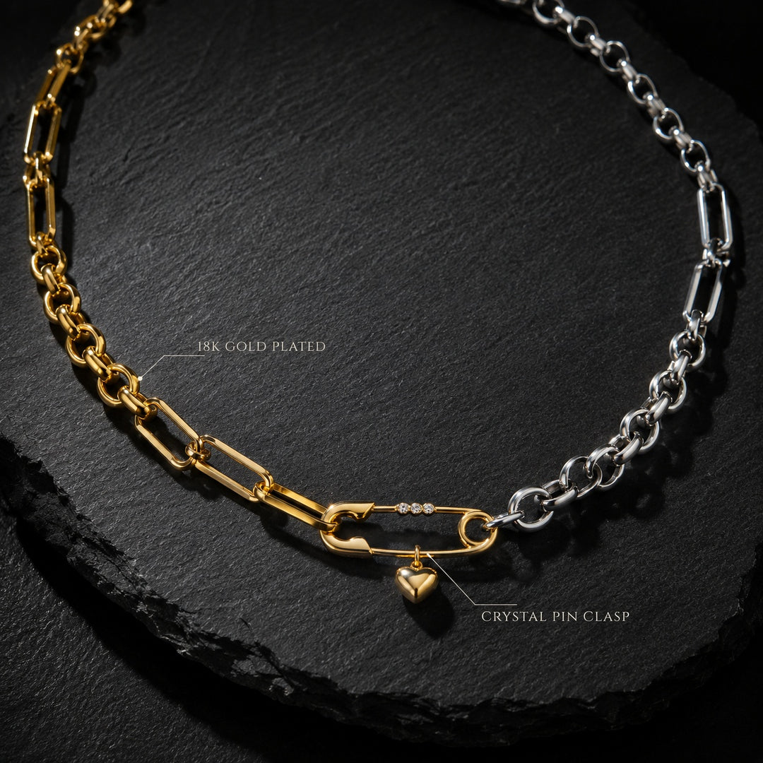 Spilla Safety Pin Two-Tone Necklace — ce_metastatic_05