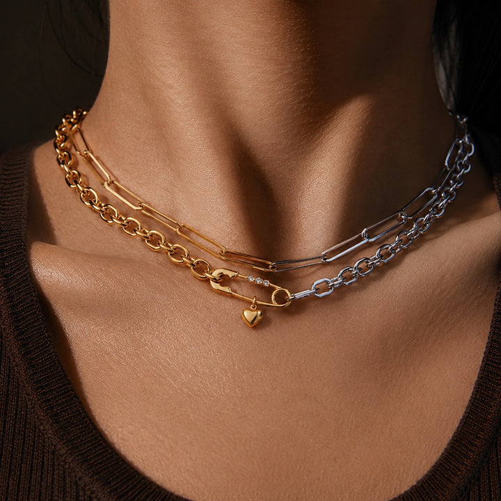 Spilla Safety Pin Two-Tone Necklace — ce_metastatic_06