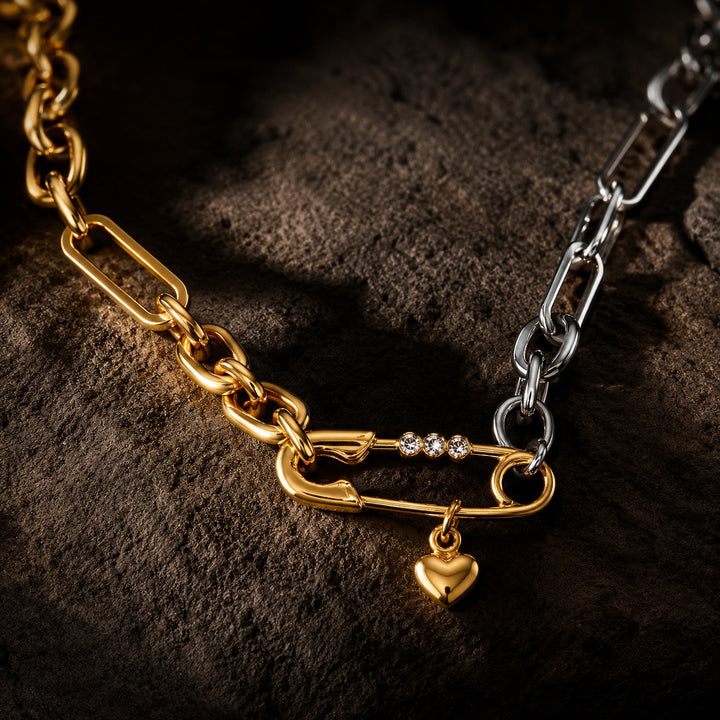 Spilla Safety Pin Two-Tone Necklace — ce_metastatic_08
