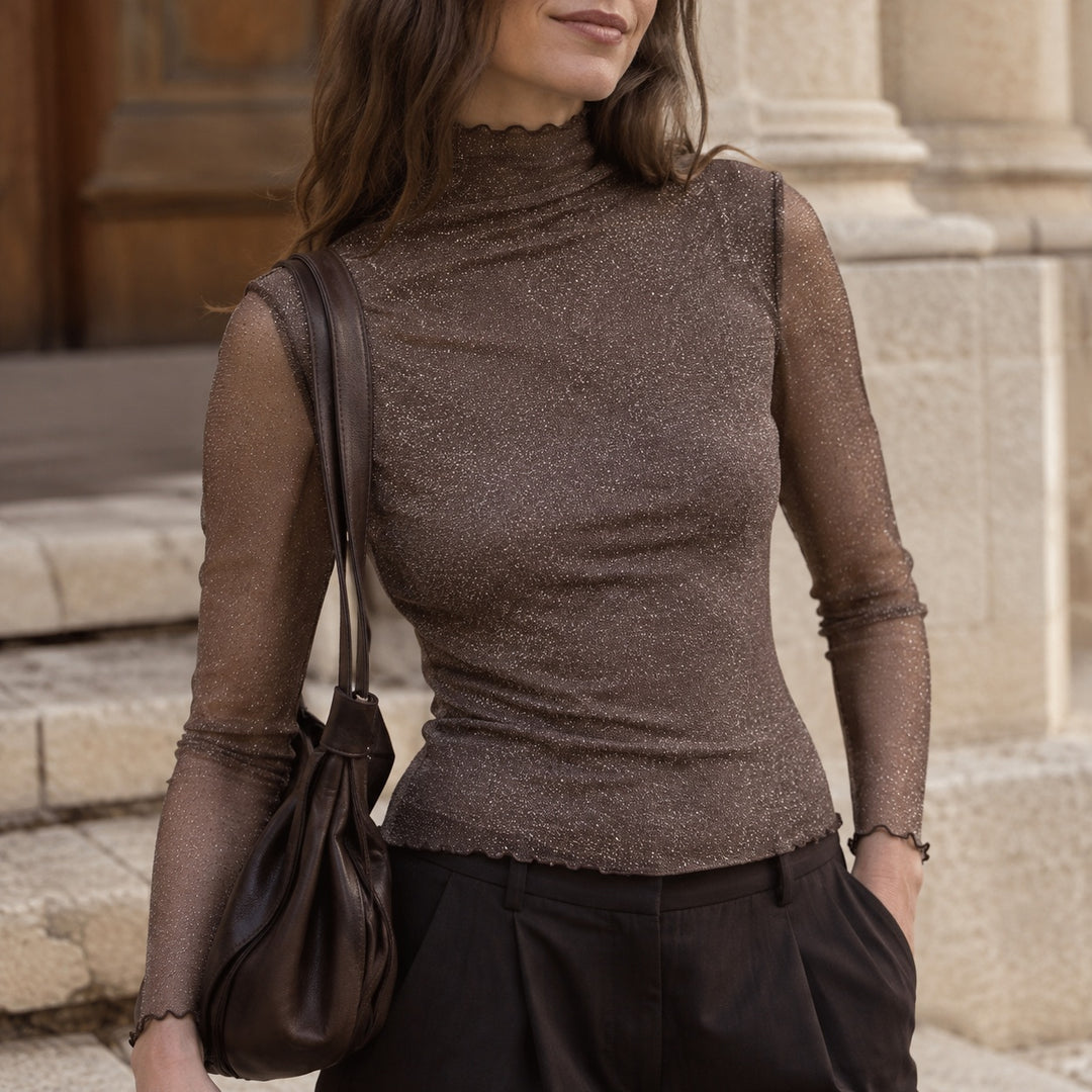 Stellina Sheer Turtleneck Top — ce_aub_01