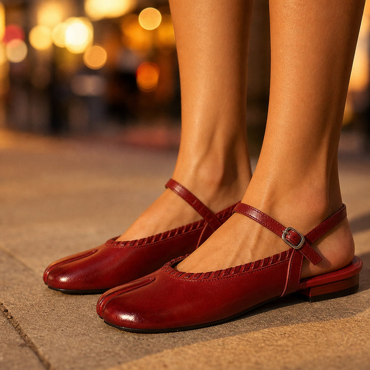 Tabion Split-Toe Mary Janes — brooklyn_dark_red