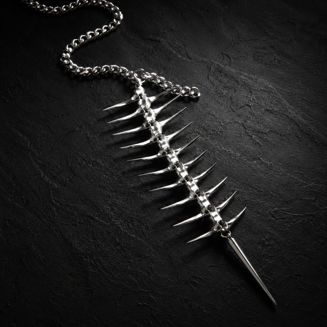 Vertebra Spiked Back Chain Necklace — ce_metastatic_02
