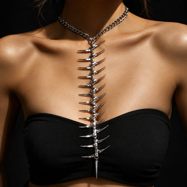 Vertebra Spiked Back Chain Necklace — ce_metastatic_03