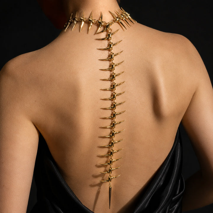 Vertebra Spiked Back Chain Necklace — ce_studio_01