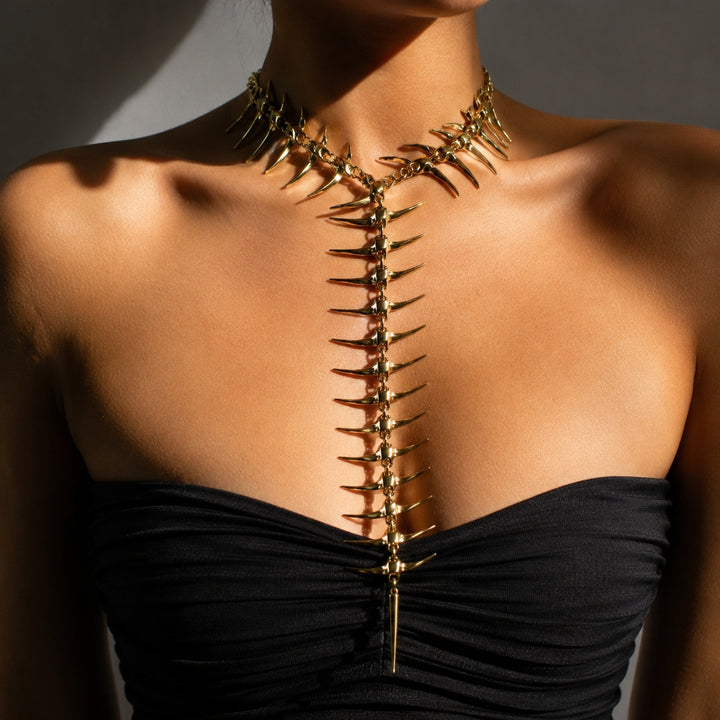 Vertebra Spiked Back Chain Necklace — ce_metastatic_07