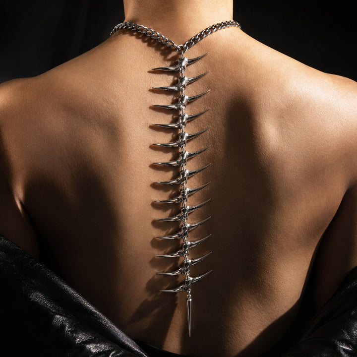 Vertebra Spiked Back Chain Necklace — ce_metastatic_08