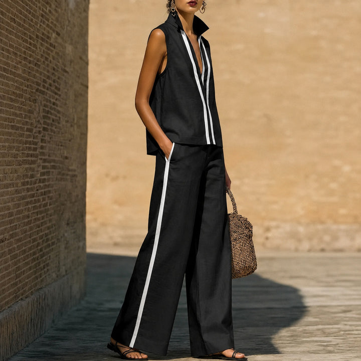 Verticale Contrast-Stripe Sleeveless Set — ce_pivot_side_02