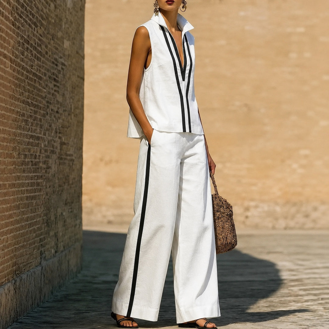 Verticale Contrast-Stripe Sleeveless Set — ce_pivot_side_03